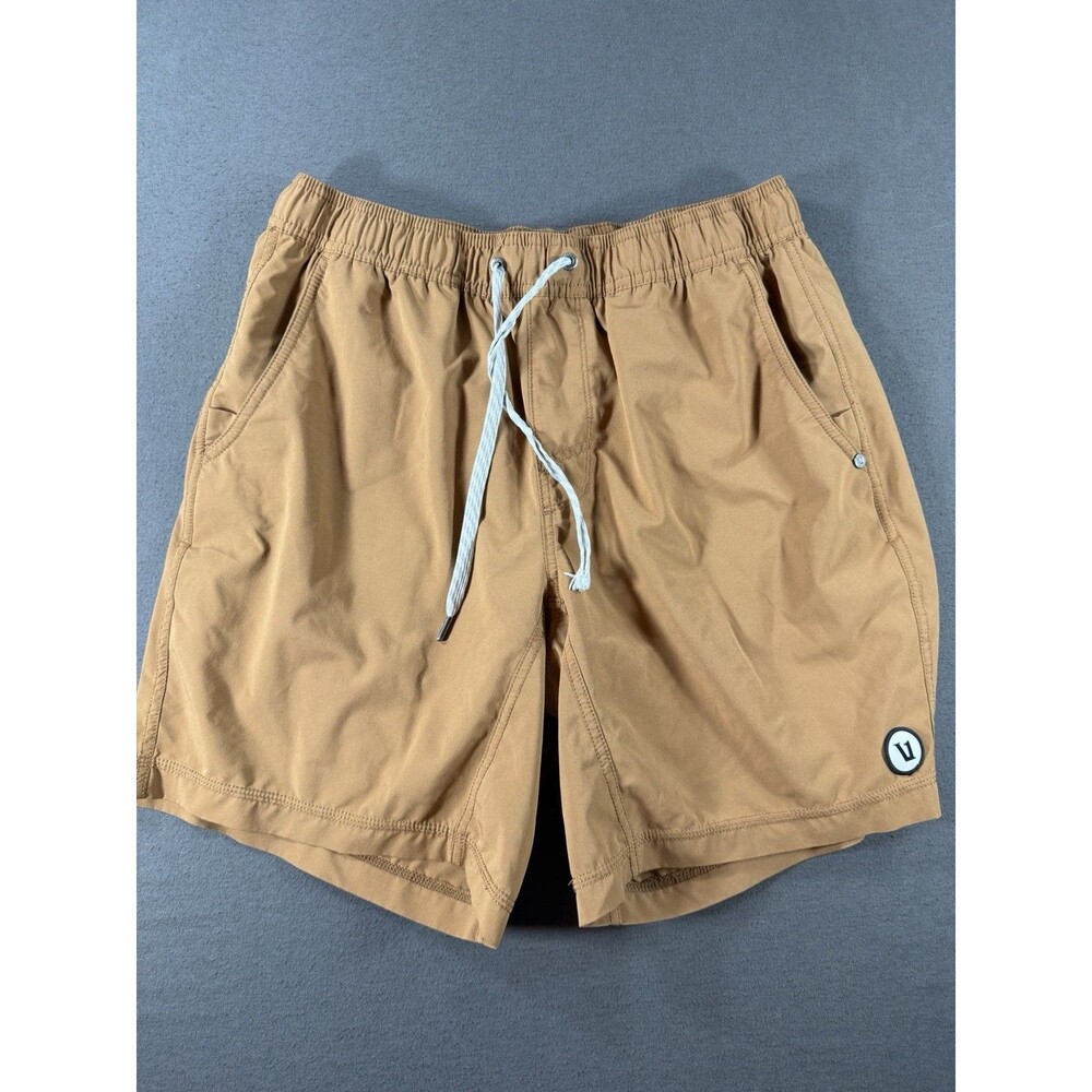 Vuori Kore Shorts Men Medium Brown Tan Active Lined Athletic Running Gym 7"